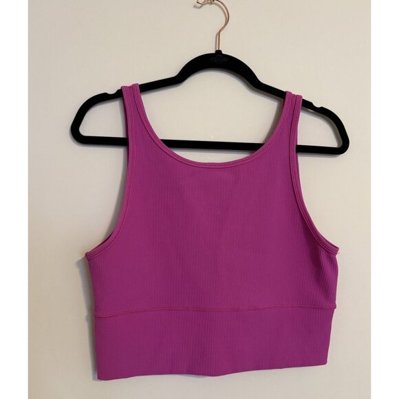 Lululemon Women's Power Pivot Ribbed Tank Top Color is Sonic Pink Size 12 - Picture 1 of 4